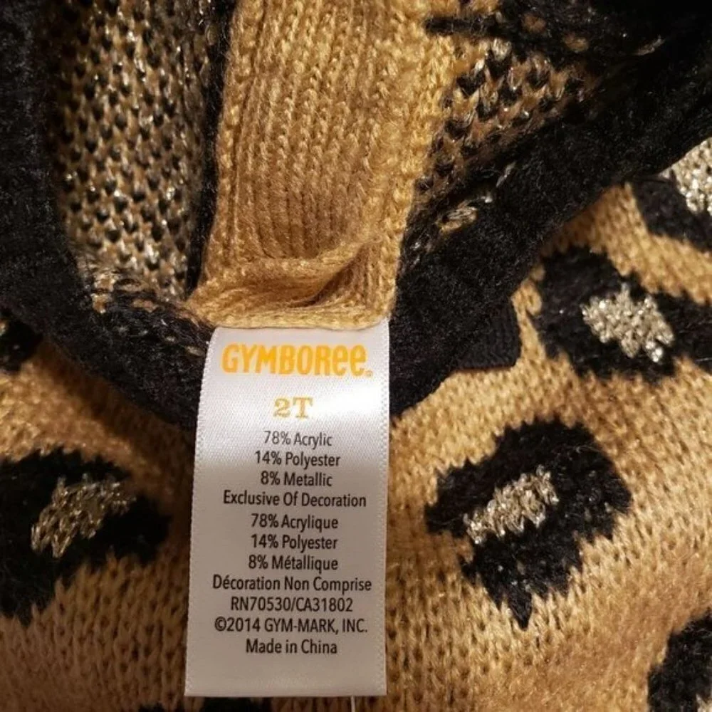 Gymboree sweater dress 2T animal print